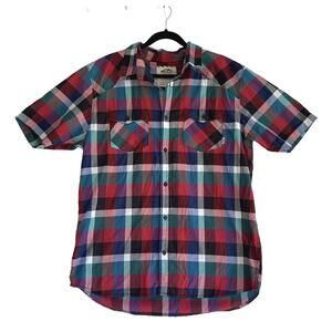 Vans Mens Short Sleeve Plaid Button-Up Shirt Size XL